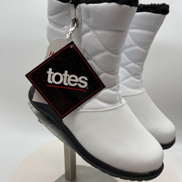 Totes Womens Boots Winter Snow Waterproof Babbie Microfiber Quilted - Picture 6 of 11